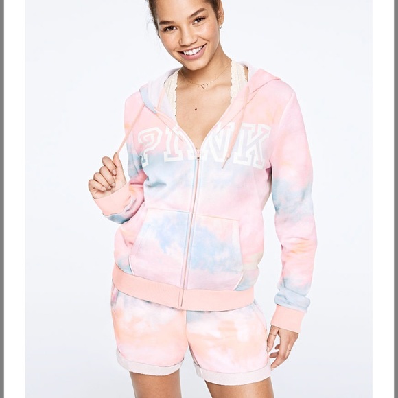 NEW!! VS PINK tie dye everyday lounge hoodie! - Picture 2 of 9